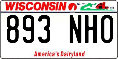 WI license plate 893NHO
