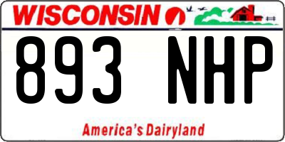 WI license plate 893NHP