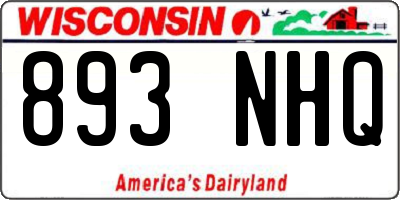 WI license plate 893NHQ