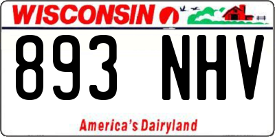 WI license plate 893NHV