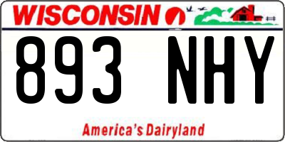 WI license plate 893NHY