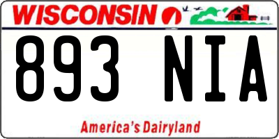 WI license plate 893NIA