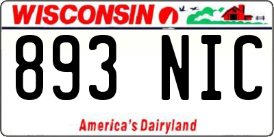 WI license plate 893NIC
