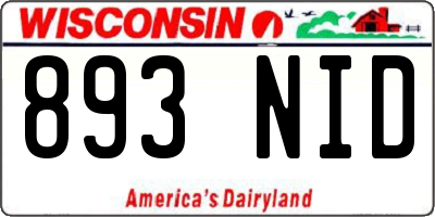 WI license plate 893NID