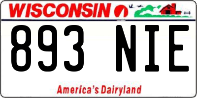 WI license plate 893NIE