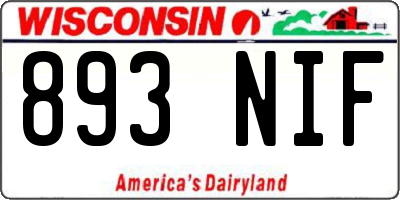 WI license plate 893NIF