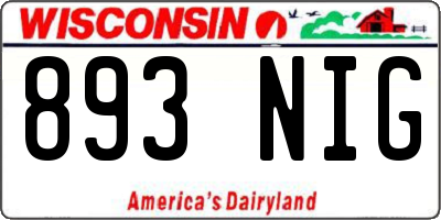 WI license plate 893NIG