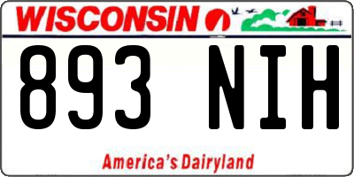 WI license plate 893NIH