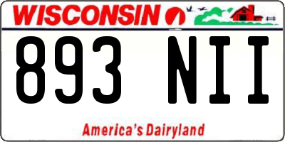 WI license plate 893NII