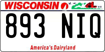 WI license plate 893NIQ