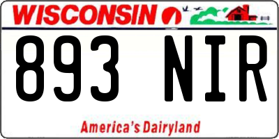 WI license plate 893NIR