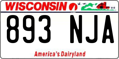 WI license plate 893NJA