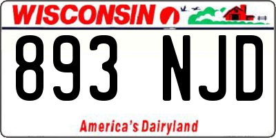 WI license plate 893NJD