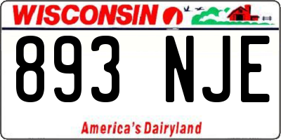 WI license plate 893NJE