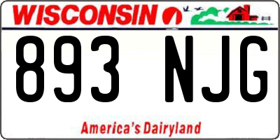 WI license plate 893NJG