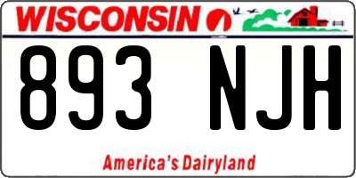 WI license plate 893NJH