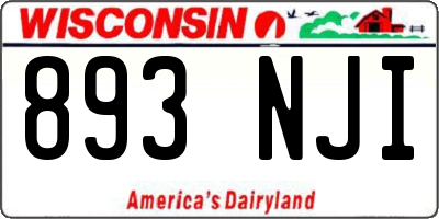 WI license plate 893NJI