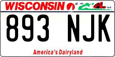 WI license plate 893NJK