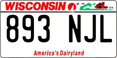 WI license plate 893NJL