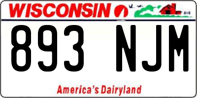 WI license plate 893NJM