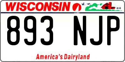 WI license plate 893NJP