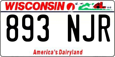 WI license plate 893NJR