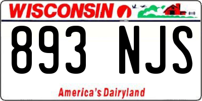 WI license plate 893NJS