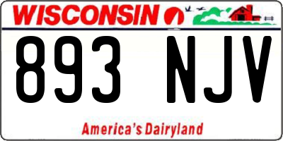 WI license plate 893NJV