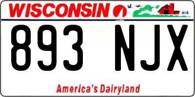 WI license plate 893NJX