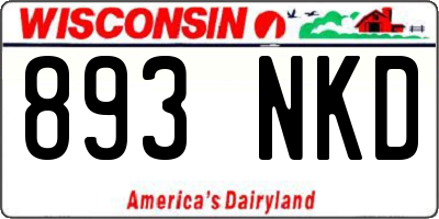 WI license plate 893NKD
