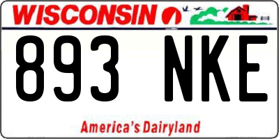 WI license plate 893NKE