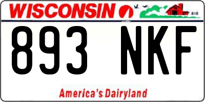 WI license plate 893NKF