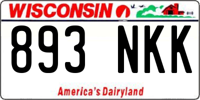 WI license plate 893NKK