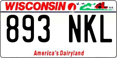 WI license plate 893NKL