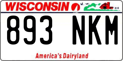 WI license plate 893NKM