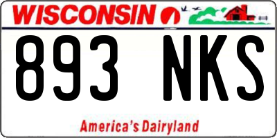 WI license plate 893NKS