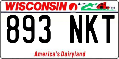 WI license plate 893NKT