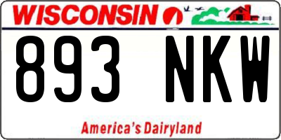WI license plate 893NKW