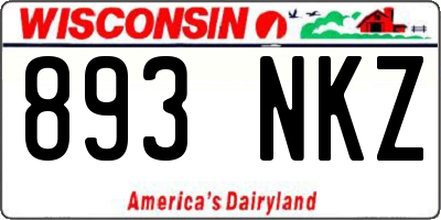 WI license plate 893NKZ