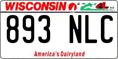 WI license plate 893NLC