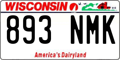WI license plate 893NMK