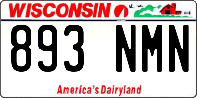 WI license plate 893NMN