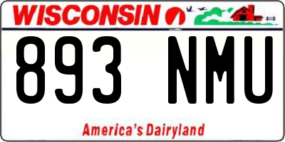 WI license plate 893NMU