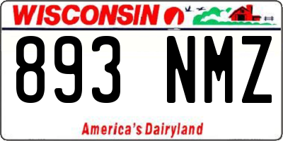 WI license plate 893NMZ