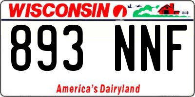 WI license plate 893NNF