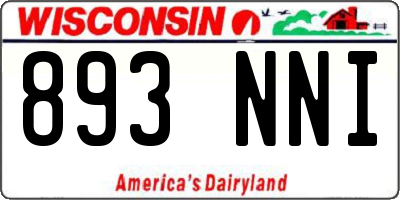 WI license plate 893NNI