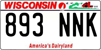 WI license plate 893NNK
