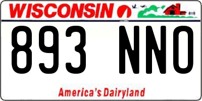 WI license plate 893NNO