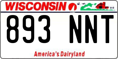 WI license plate 893NNT