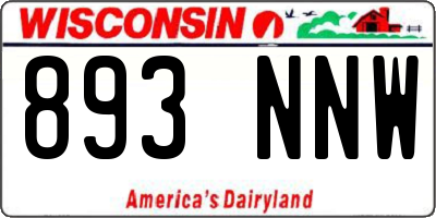 WI license plate 893NNW